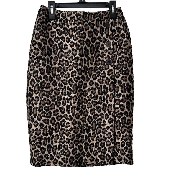 Sezane Pencil Skirt Leopard Print Size 34 / US 2 - Picture 1 of 6
